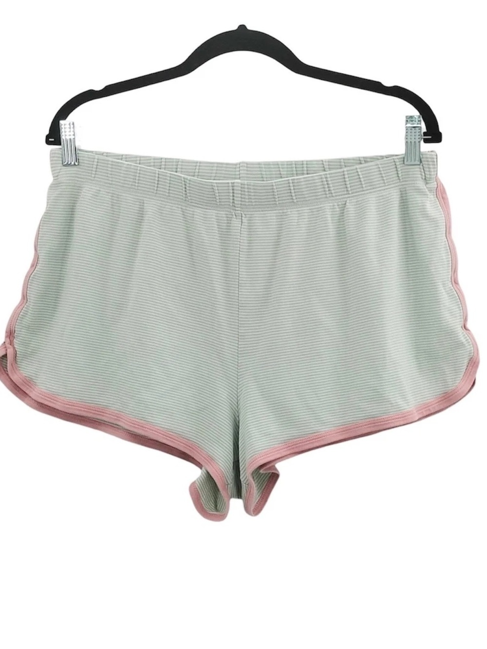 LAKE PJ shorts Light Mint with Dusty Pink Trim size M